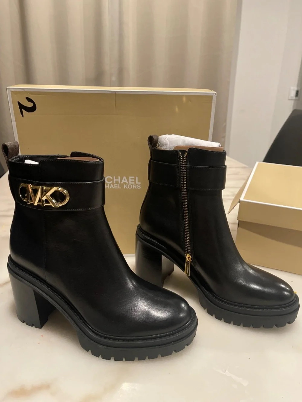 MICHAEL Michael Kors Parker Lug Booties  New in box  Size 10 - Picture 3 of 6